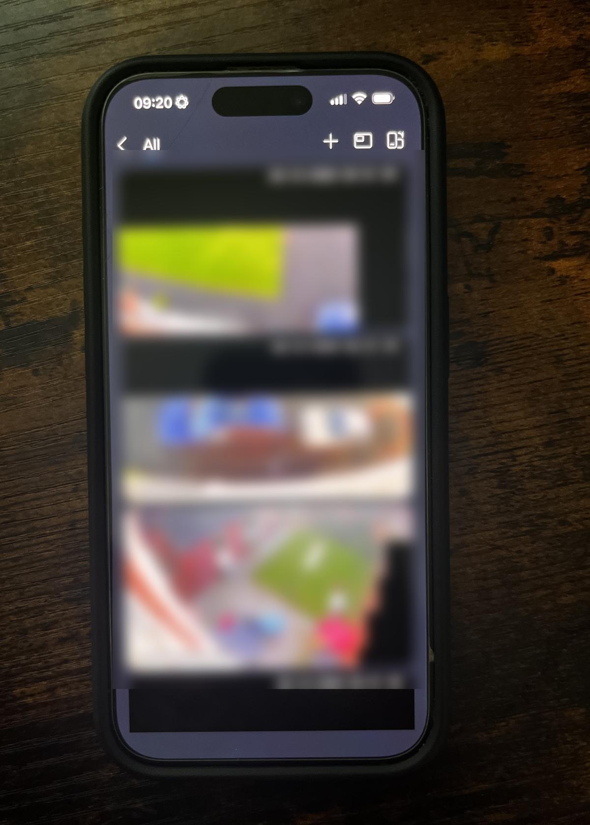 Phone showing live camera views in the CCTV app
