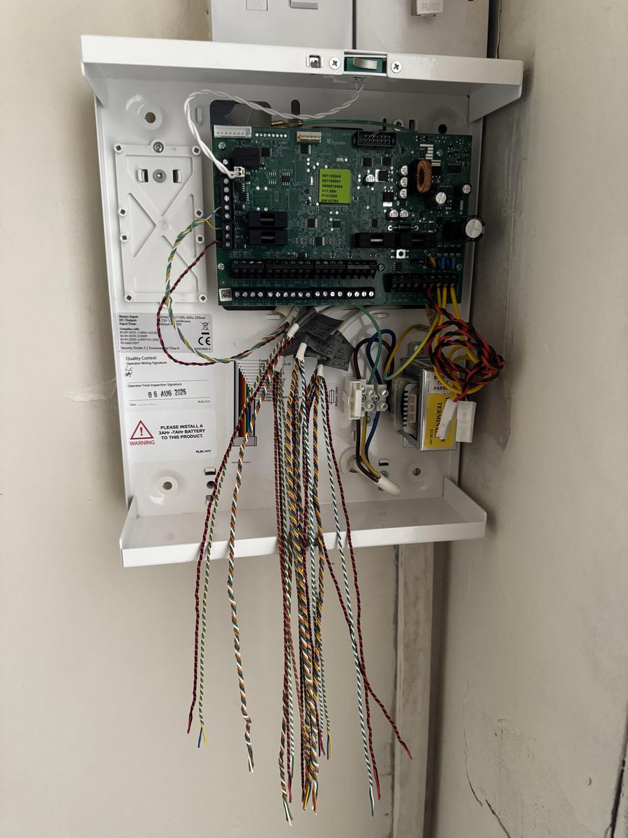 New alarm control panel being wired in