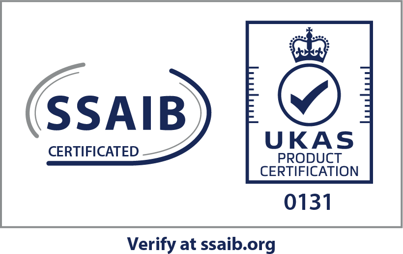 SSAIB certificated, UKAS product certification. Verify at ssaib.org